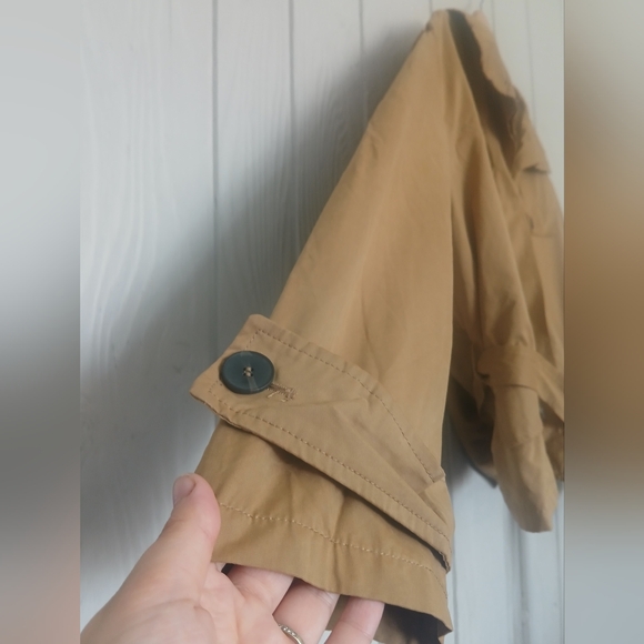 ZARA Cropped Trench Coat Belted Large - Picture 5 of 8